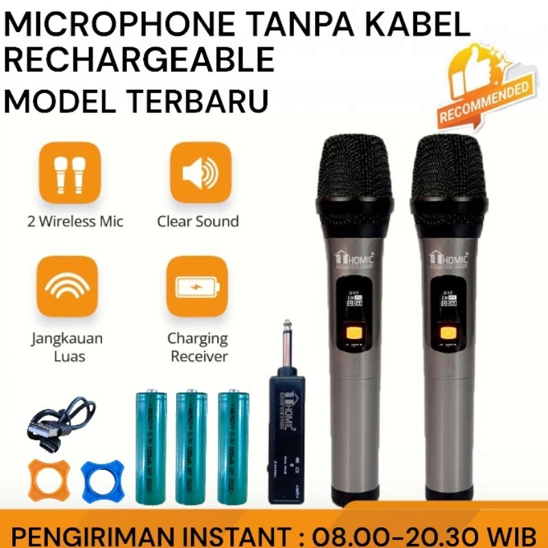 Jual Mic Wireless Double Microphone Tanpa Kable Jernih Kualitas Bagus 360N Shopee Indonesia