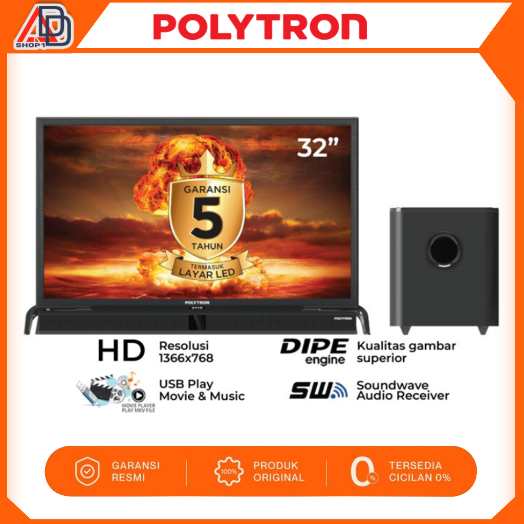 Jual TV DIGITAL POLYTRON 32 IN + SPIKER SOUNDBAR PLD32BV1558 (KHUSUS ...