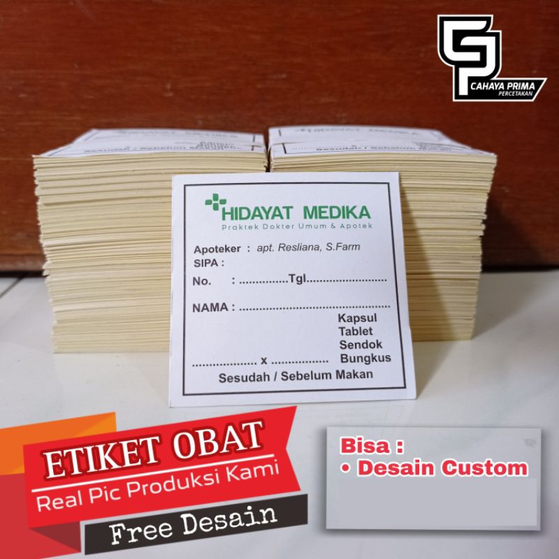 Jual [paket] Stiker Label Obat Etiket Obat Custome Kop Shopee