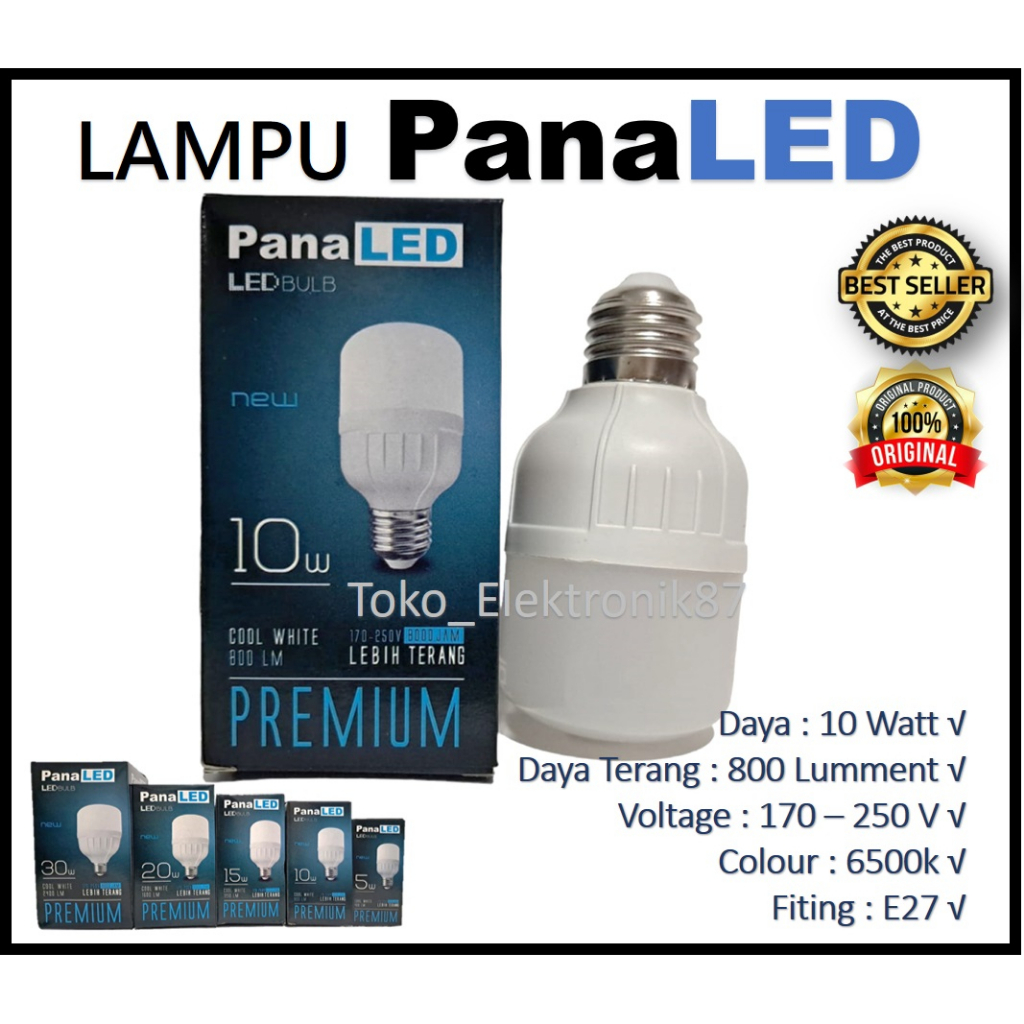 Jual Lampu Led 10 Watt Panaled 10w Model Tabung | Shopee Indonesia