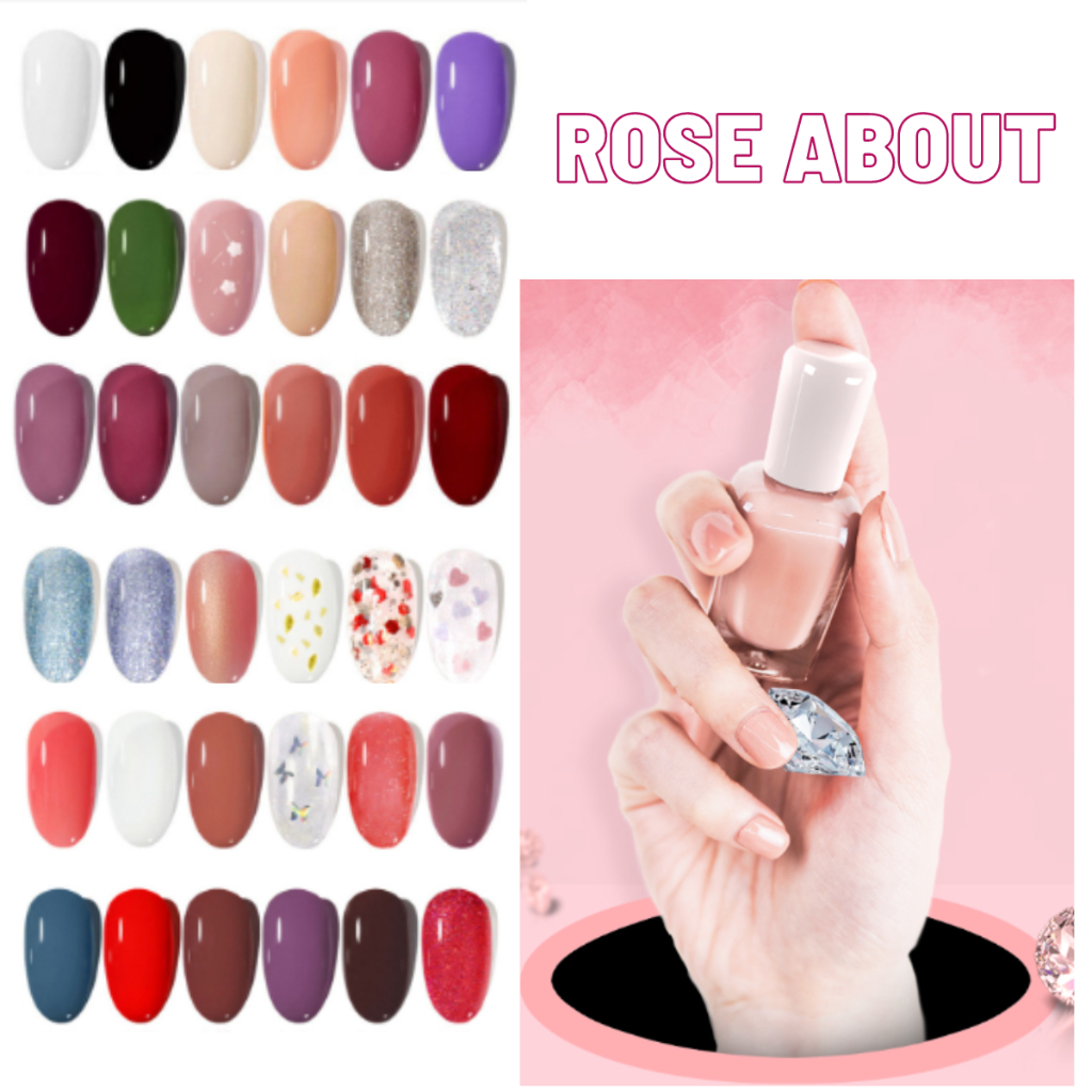 Jual Kutek Gel Gel Polish ROSE ABOUT 8ml Cat Kuku Warna Trendi Kuteks