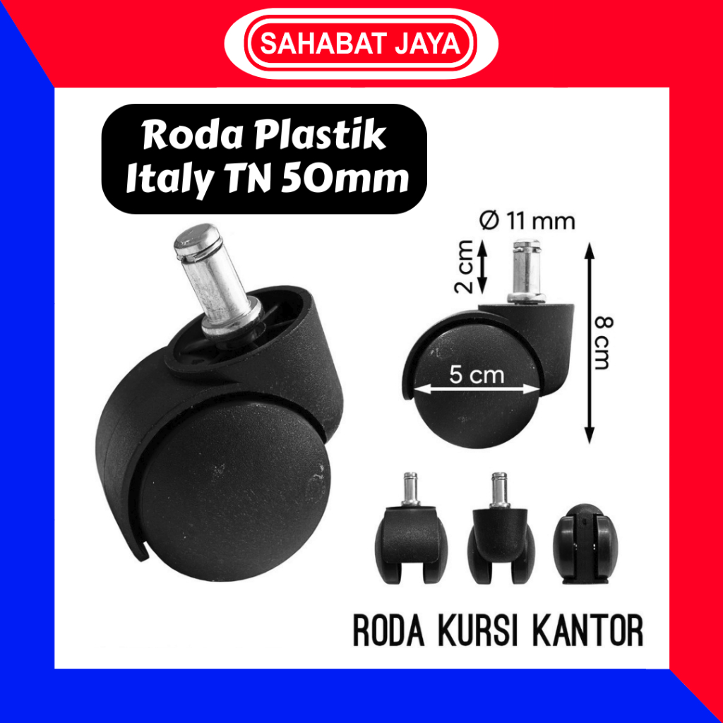 Jual Roda Plastik TN 50 Italy Becak Model Tancap Roda Kursi Kantor ...