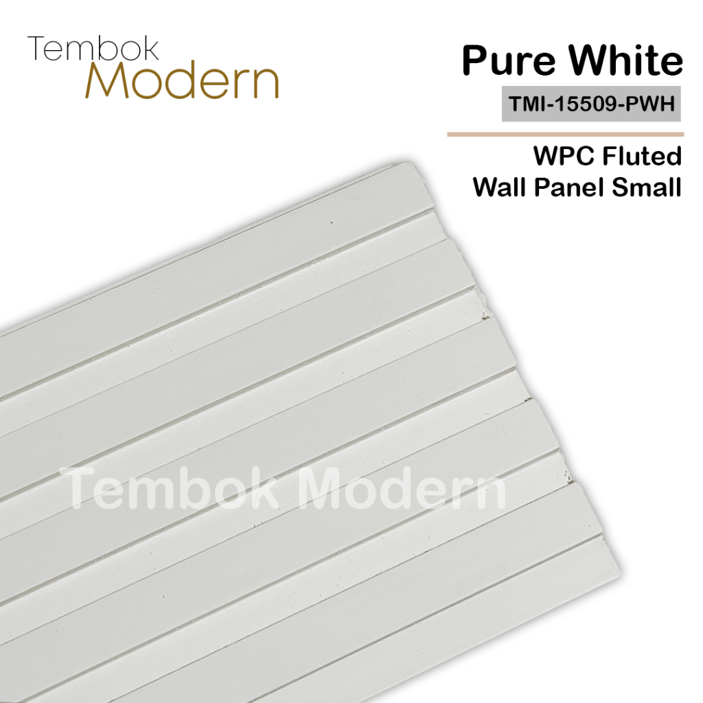 Jual Wall Panel WPC Fluted Small Pure White 140 CM x 9 MM x 15,5 CM ...