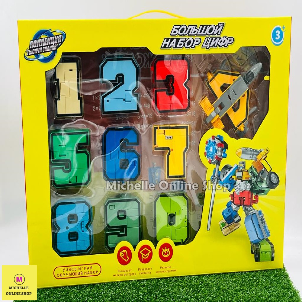 Jual Mainan Robot angka 0 sampai 9 bisa digabung jadi robot transformer ...