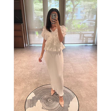 GLITTEN THE LABEL Rok Span Panjang Plisket Lidi Wavy Rok Span Plisket Wavy Rok Plisket Lidi Rok