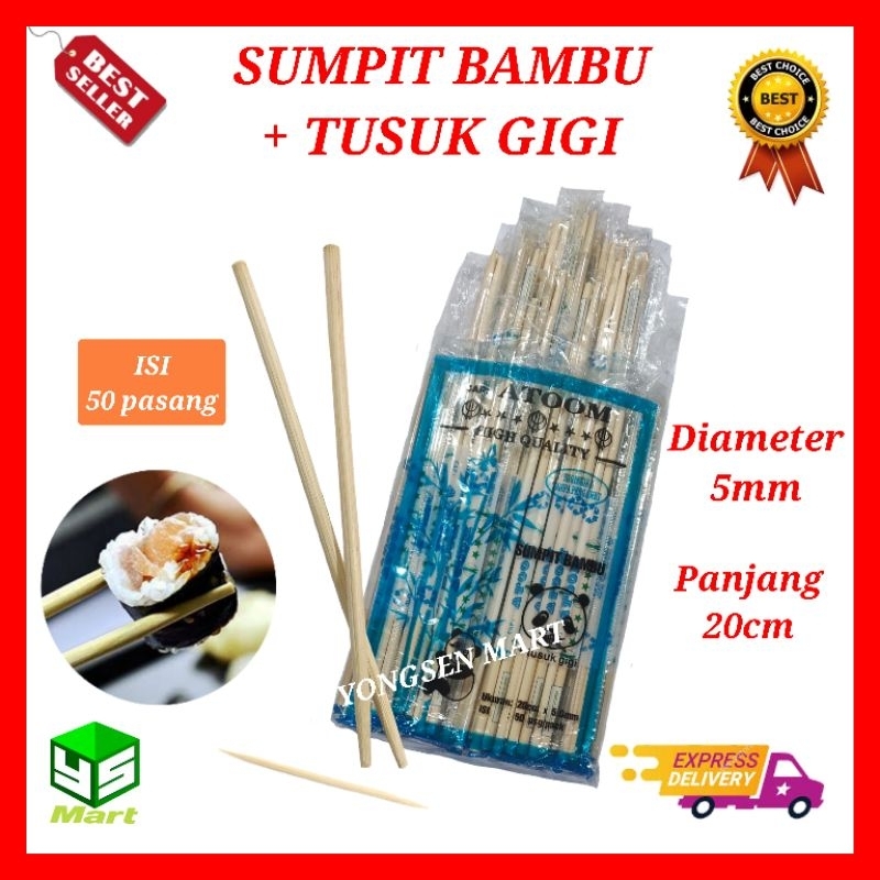 Jual Sumpit Bambu Atoom Sumpit Bambu Tusuk Gigi Sumpit Bakmi Mie Ayam Pasang Shopee