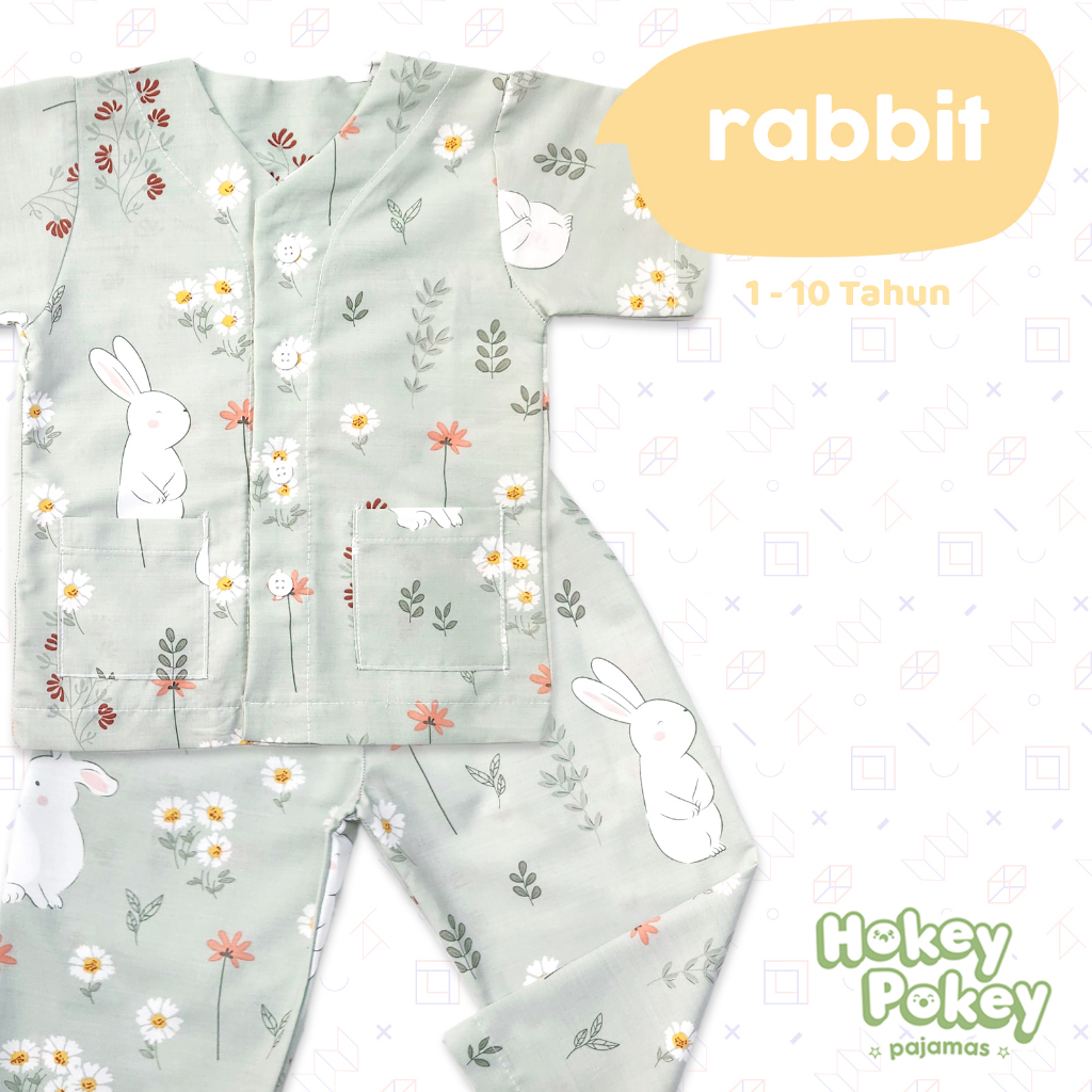 Jual Setelan Baju Tidur Piyama Anak Perempuan Tanpa Kerah Motif Rabbit ...