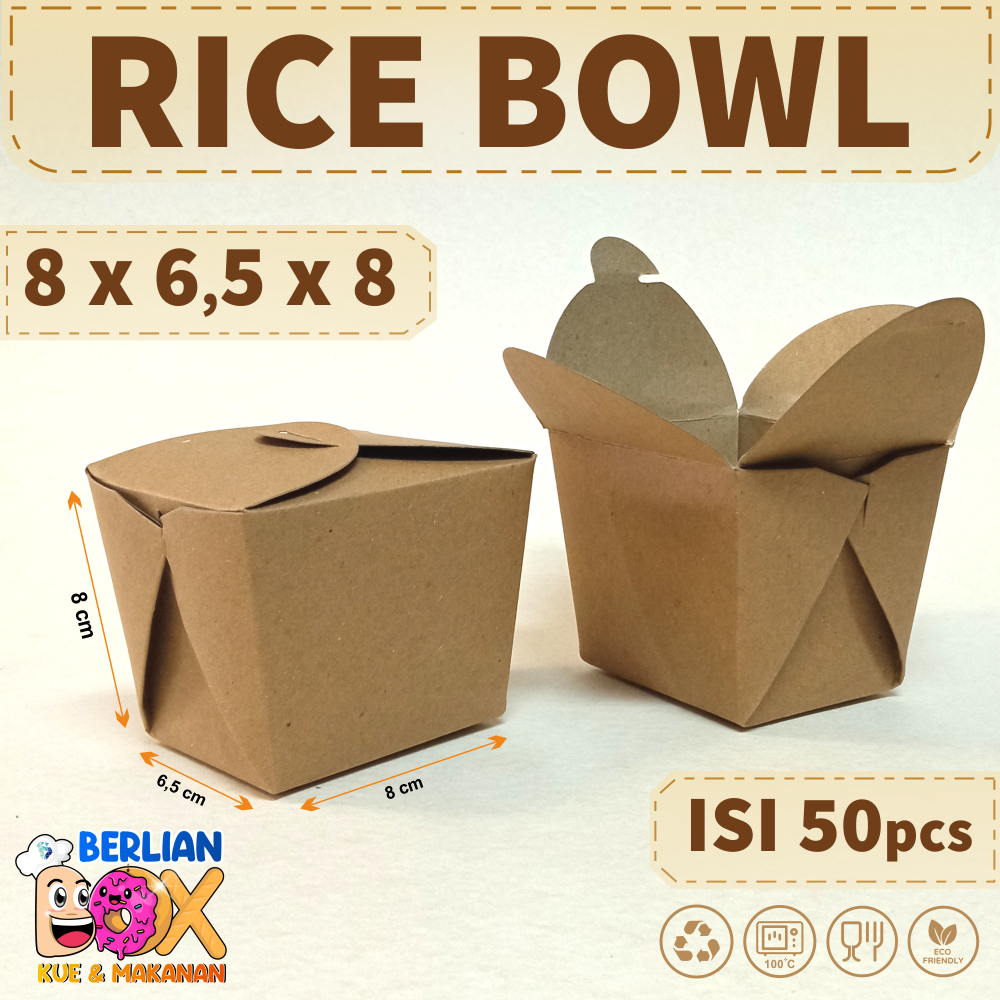Jual Rice box Paper / Paper Rice box / Food Pail Lunch Box Kertas Dus ...