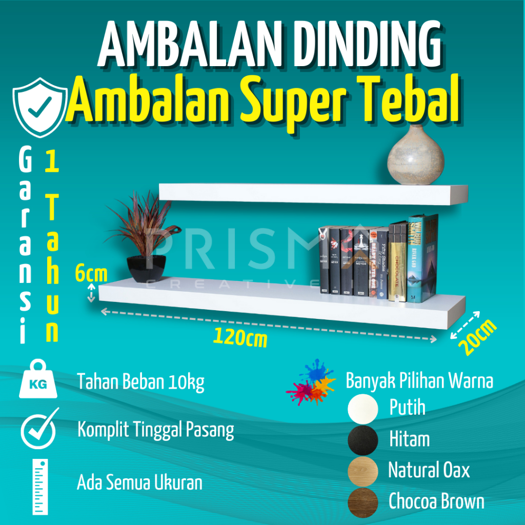 Jual Ambalan Rak Dinding Minimalis SUPER TEBAL Hiasan Papan Hambalan ...