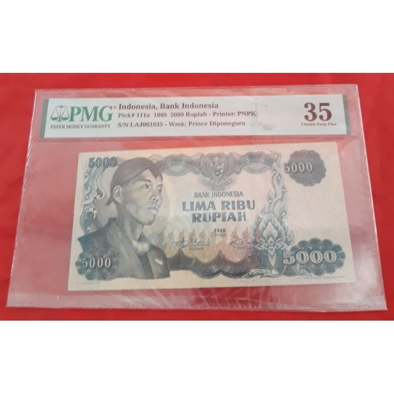 Jual Uang Kuno Indonesia Rp 5000 Lima Ribu Soedirman 1968 PMG | Shopee ...
