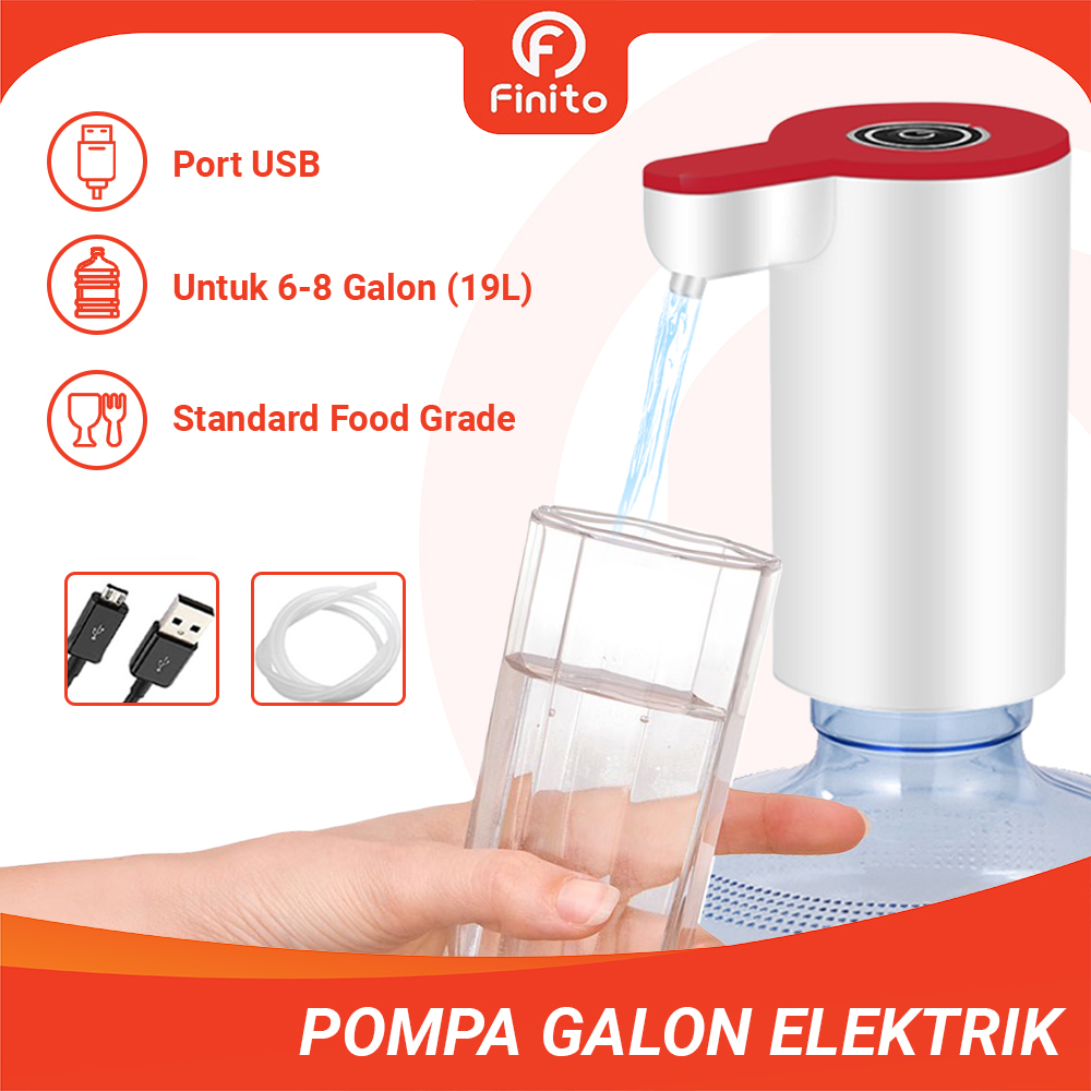 Jual Pompa Galon Elektrik Dispenser Air Minum Gallon Rechargerable Pompa Galon Indikator Lampu 3339