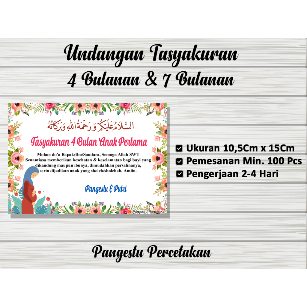 Jual UNDANGAN TASYAKURAN KEHAMILAN 4 BULANAN / 7 BULANAN | Shopee Indonesia