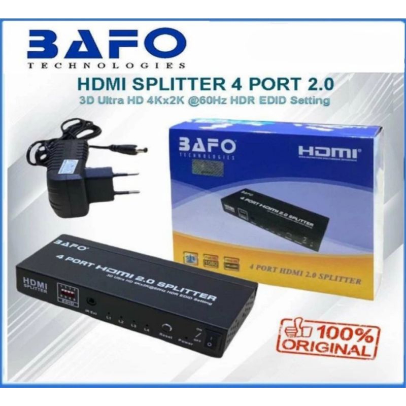 Jual BAFO-HDMI-Splitter-4-Port-Original Harga Terbaik & Termurah Mei ...