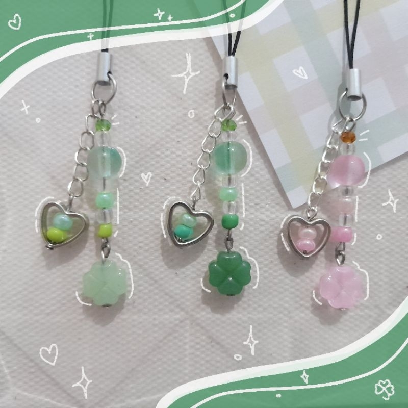 Jual Lucky Clover - Phone charm, phone strap, gantungan hp, keychain ...