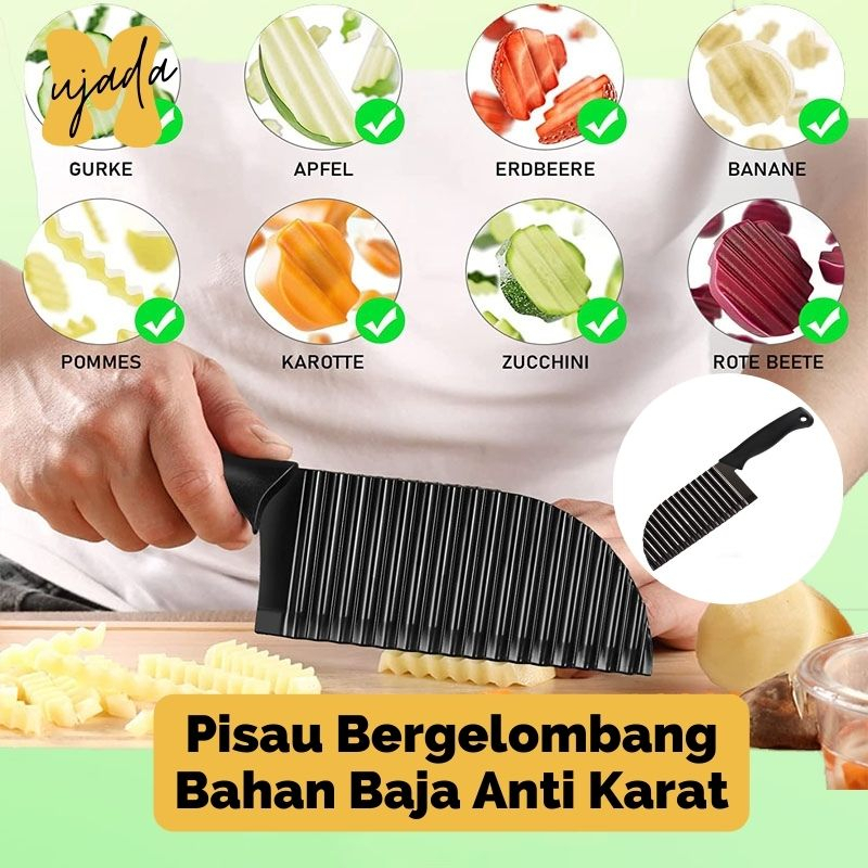 Jual Pisau Aesthetic Potato Crinkle Cutter Pisau Zigzag Gerigi Kentang ...