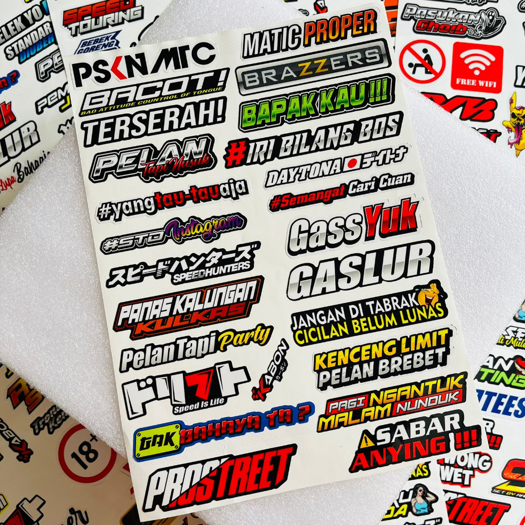 Jual Sticker Pack Motor Racing Prin Cutting Laminasi Glossy Anti Air ...