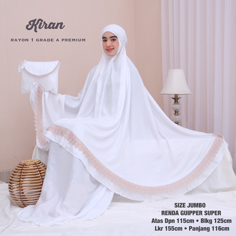 Jual Mukena Putih Renda Polos Size Jumbo Rayon Premium Mukenah Dewasa ...