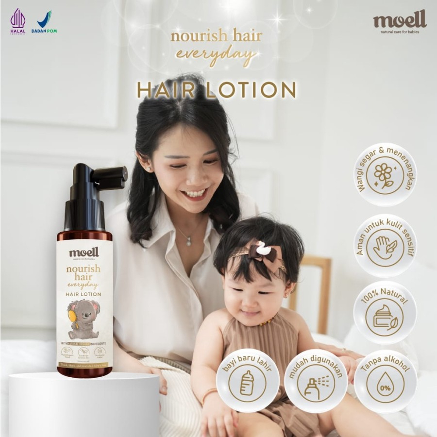 Jual Moell Nourish Hair Lotion Baby 100 Ml | Shopee Indonesia