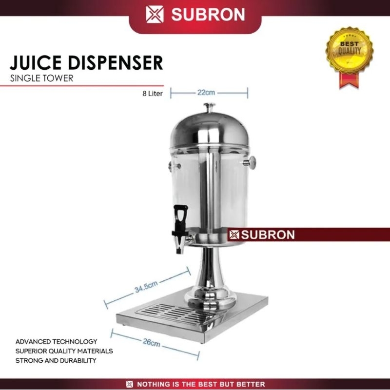 Jual Jus Dispenser SUBRON & BMW Juice Dispenser Tower 8 Liter Stainless ...