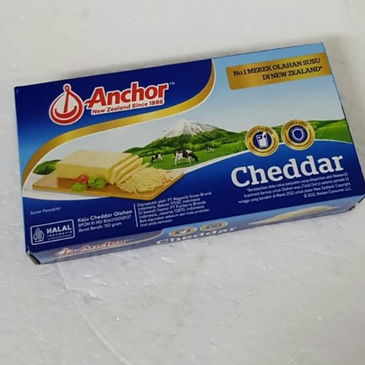 Jual Anchor Cheddar Block Cheese 150 Gram | Shopee Indonesia