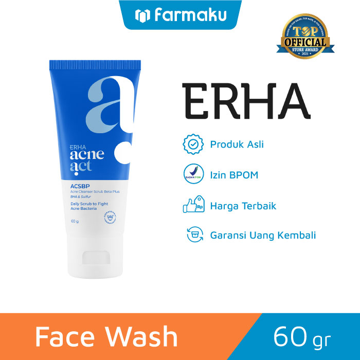 Jual Erha Acneact ACSBP BHA & Sulfur Acne Facial Wash/Sabun Jerawat 60 ...