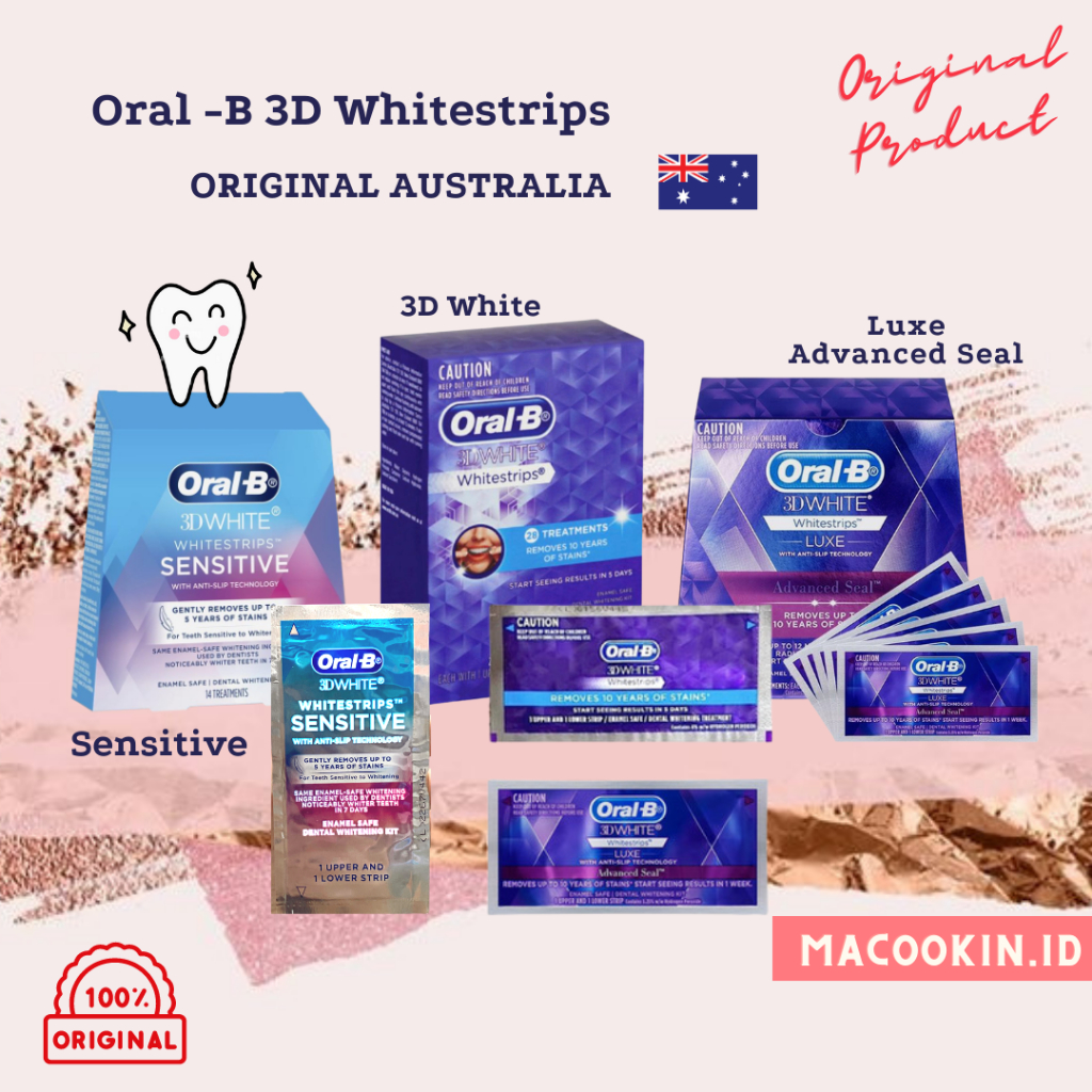 Jual Original ORAL-B WHITE STRIPS ADVANCED SEAL ORAL B PEMUTIH GIGI 3D ...