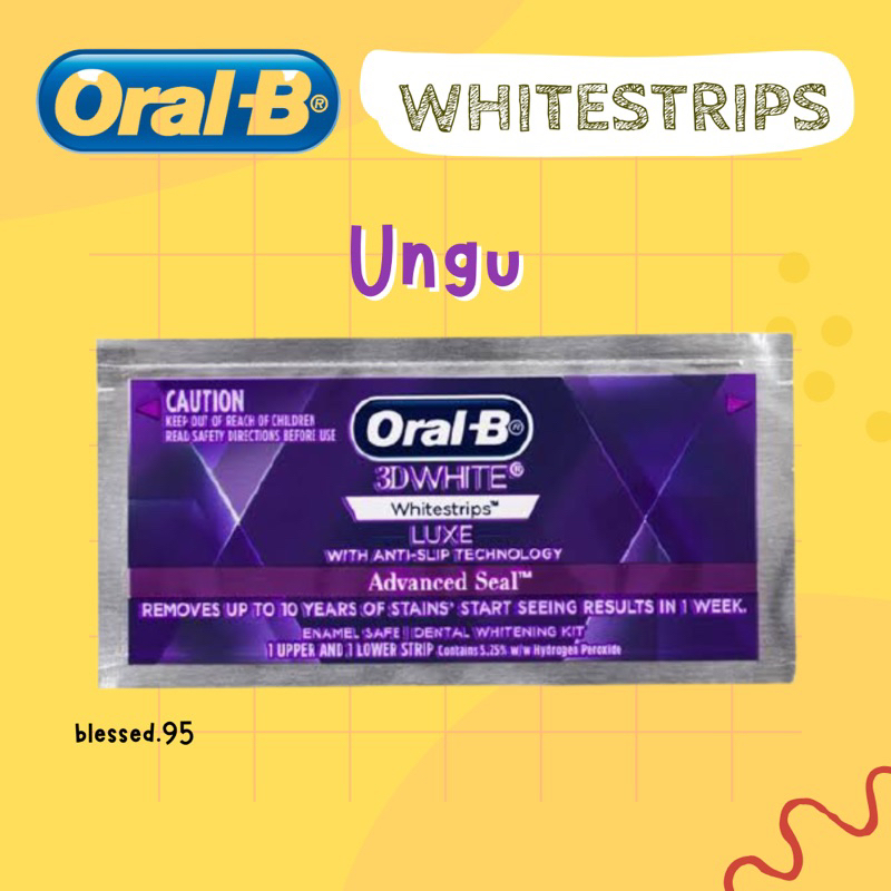 Jual Oral B White Strip 3D White Luxe Whitestrips Whitening Strip ...