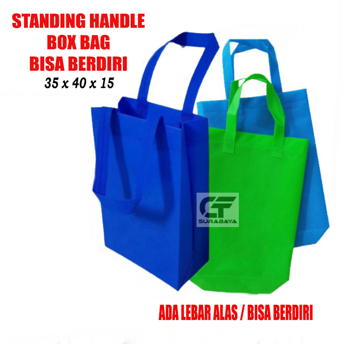 Jual Goodie Bag Jumbo 35x40x15 | Tas Spunbond Besar Standing Handle