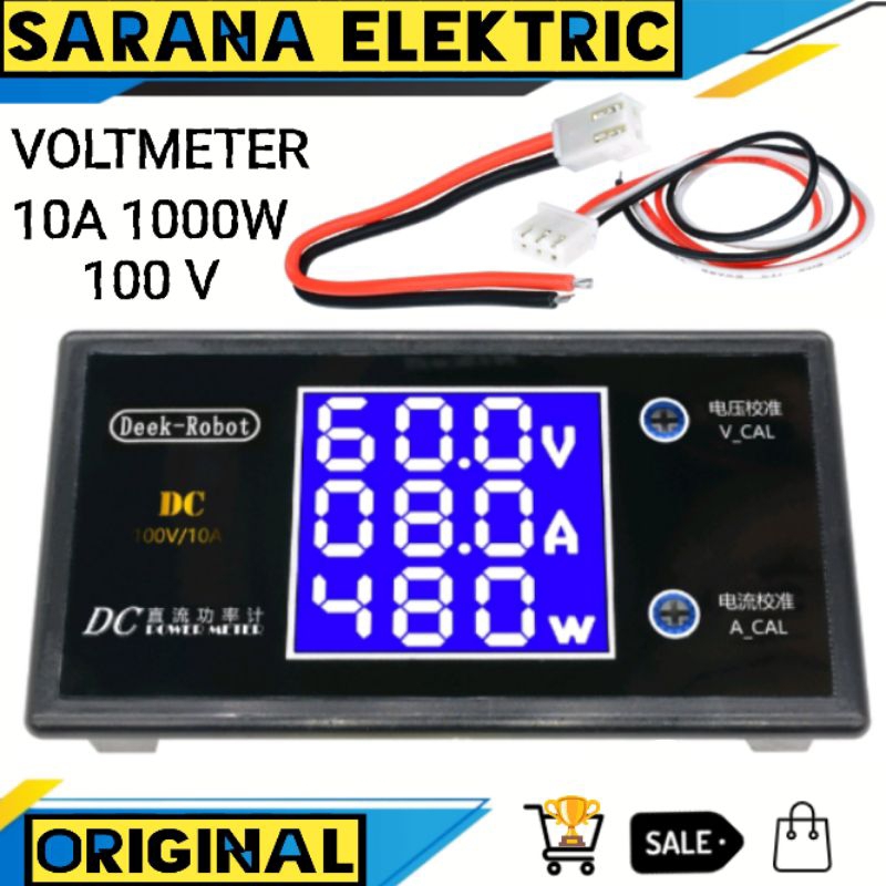 Jual VOLTMETER 100V 10A 1000W AMMETER 100 V 10 A 1000 W VOLT METER