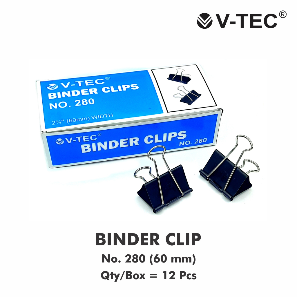 Jual Penjepit Kertas / Binder Clip Ukuran Paling Besar No 280 Vtec (1