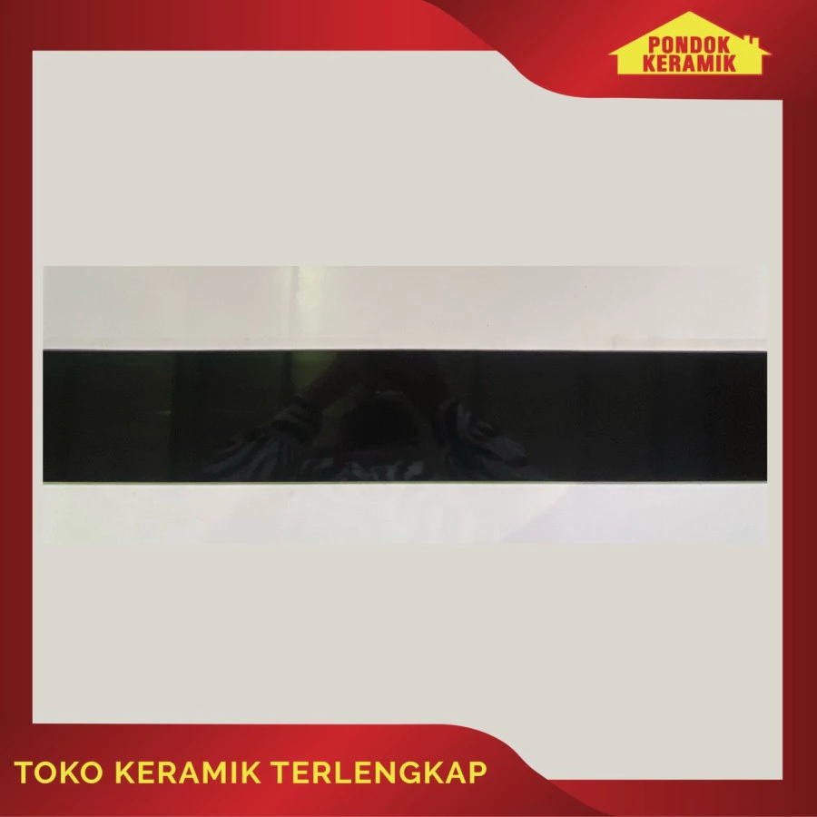 Granit List Plint 10x60 Hitam Polos Cutting