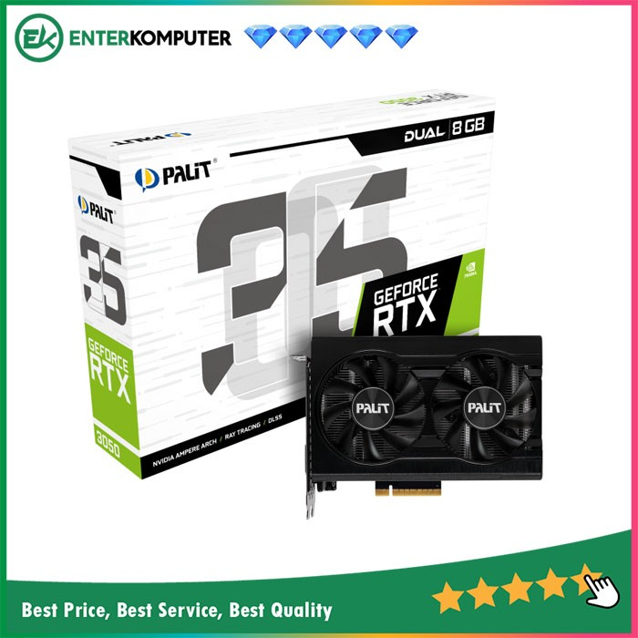 Jual PALIT GeForce RTX 3050 8GB GDDR6 Dual V1 | Shopee Indonesia