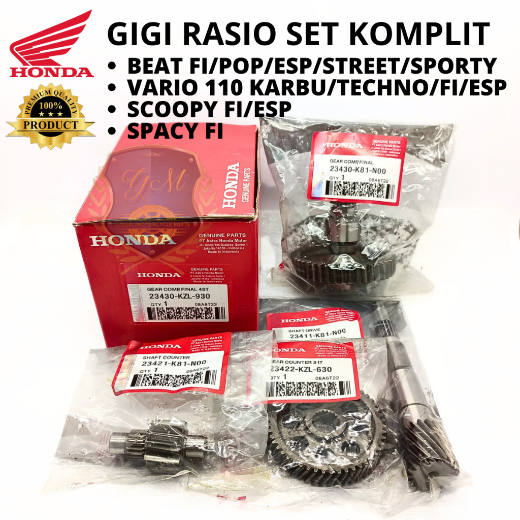 Jual Original Paket Gear Gigi Rasio Gardan Cvt Assy Set Komplit Gir As