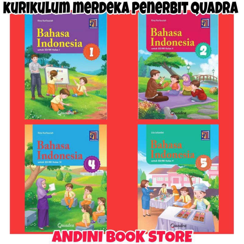 Jual BUKU BAHASA INDONESIA KELAS 1 2 4 5 SD/MI KURIKULUM MERDEKA QUADRA ...