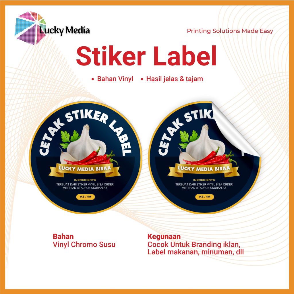 Jual Cetak Sticker Label Custom Vinyl / Kertas Susu A3 Stiker Olshop ...