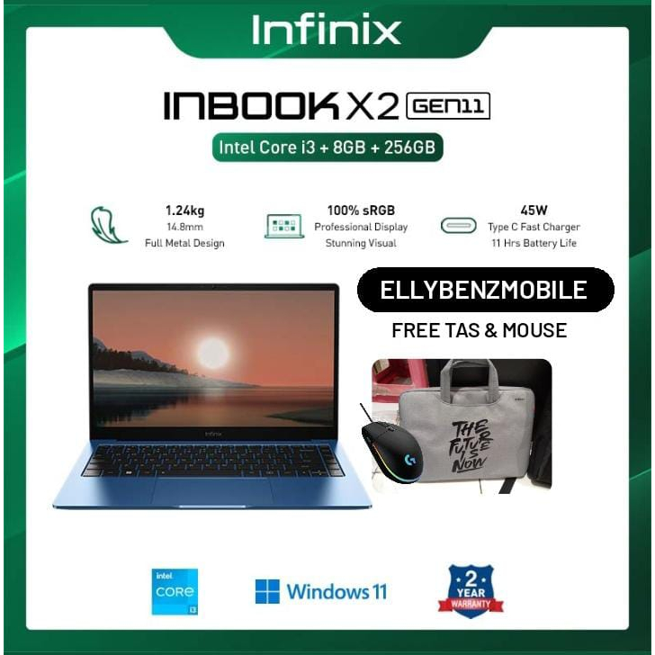 Jual INBOOK X2 GEN 11 /8GB/256 Intel® Core™ i3-1115G4 14"FHD Display ...