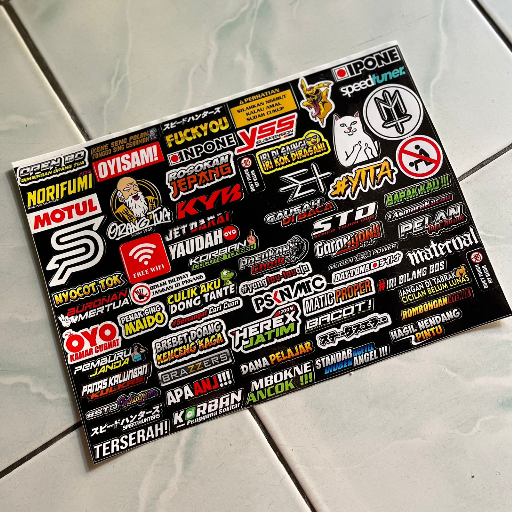 Jual Sticker Pack ISI 68 Sponsor Racing Laminasi Glossy | Shopee Indonesia