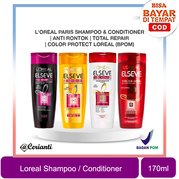 Jual [BPOM] L'Oreal Paris Shampoo & Conditioner | Anti Rontok | Total ...