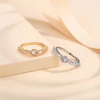 Lanmi Jewelry Cincin Titanium Lapis Emas Berlian Wanita Fashion Perhiasan Kristal Pertunangan Pernikahan Rings Y118