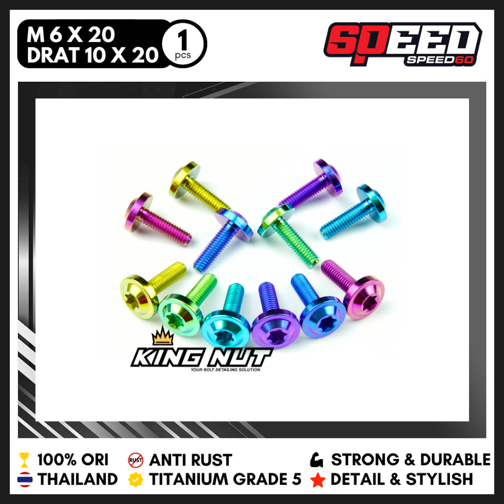 Jual Probolt Titanium Baut M X Drat X Grade King Nut