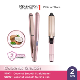 Paket Remington Coconut Smooth Catokan S5901 Pengeriting Rambut CI5901