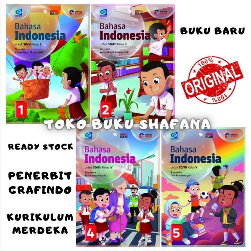 Jual Buku Bahasa Indonesia Kelas 1 2 4 5 SD Grafindo Kurikulum Merdeka ...