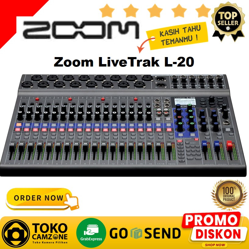 Jual Zoom LiveTrak L20 20Input Digital Mixer & Multitrack Recorder