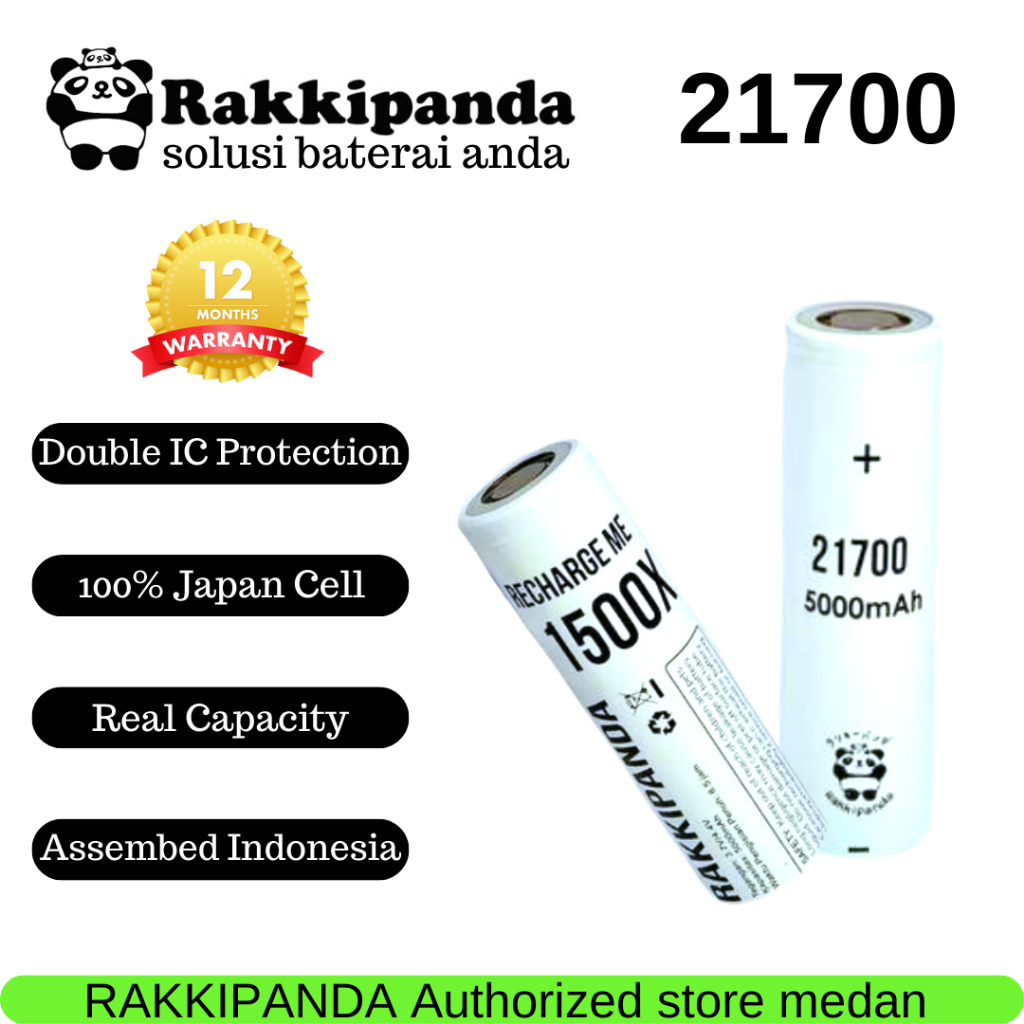 Jual BATERAI RAKKIPANDA 21700 FLAT TOP (RATA) 5000 MAH | Shopee Indonesia