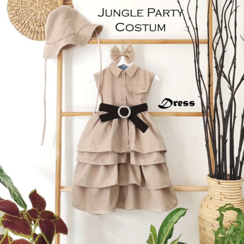 Jual Dress Jungle/Dress Zoo/Dress Safari/Dress Tema Kebun Binatang/Kostum Safari Cewek/Kostum