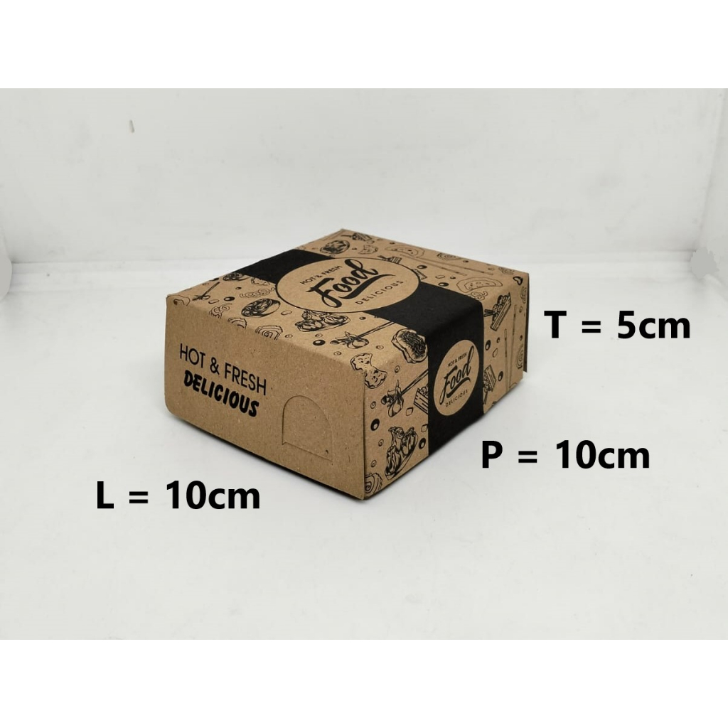 Jual BOX DIM SUM MOTIF 10X10X5 CM KRAFT 50pcs | Shopee Indonesia