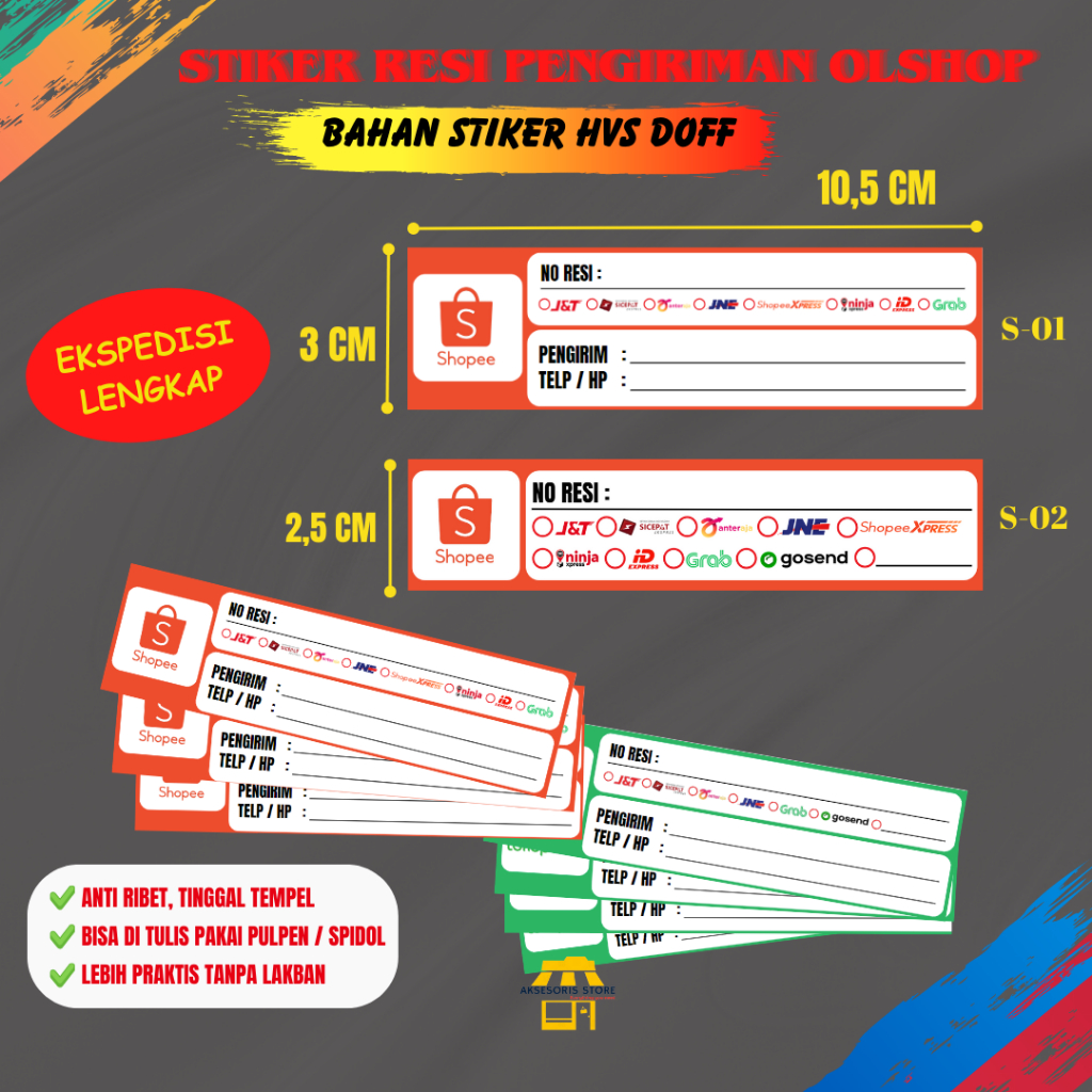 Jual Stiker Label Pengiriman Olshop Sticker Resi Pengiriman Shopee Indonesia