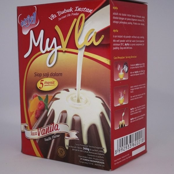 Jual Nutrijell My Vla Vanila fla puding per KOTAK (6sachet) | Shopee ...