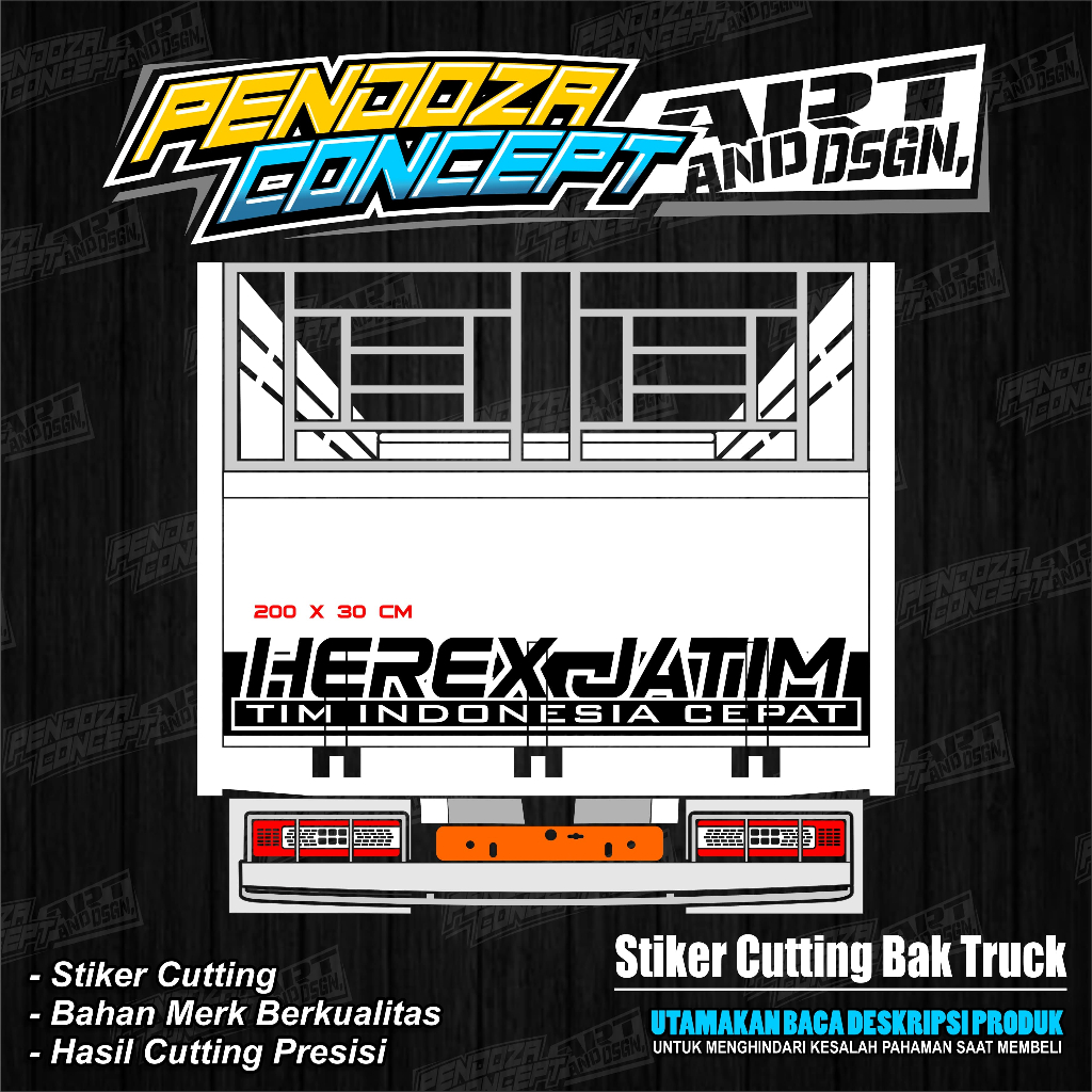 Jual stiker cutting bak truk tulisan herex jatim bisa ganti warna ...