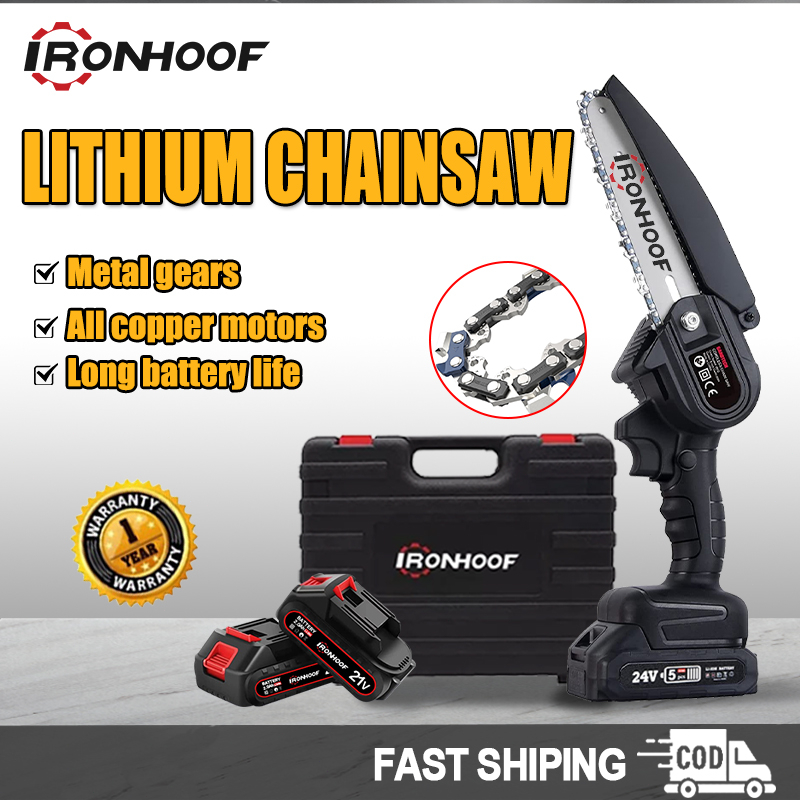 Jual 24V Chainsaw Gergaji Listrik Rantai Elektrik Mini Cordless 6 Inch ...